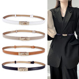 Flyshadow Fashion reliable Designer Belts For Women High Quality Luxury Brand Black Leather White Thin Corset Belt Brown Dress Wayband