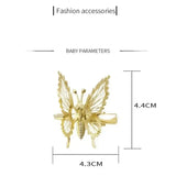 Flyshadow Creative Fashion Headwear Ancient Style Edge Clip Butterfly Hair Clip Trembling Branch Simulation Sweet Girl Metal Hair Clip