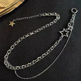 Flyshadow Y2K Star Zircon Pendant Necklace for Women Luxury Sweet Cool Girl Punk Heart Clavicle Chain 2024 New Fashion Jewelry Party Gift