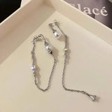 Flyshadow Creative Fashion Ladies Asymmetric Pearl Long Tassel Earrings Korean A Two-wear Drop Chain Jewelry Accessories Creative Gifts