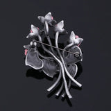 Flyshadow Fashionable Opal Stone Flower Brooch Pin Beautiful Rhinestone Clothes Accessories Women's Corsage Birthday Gifts