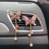 Flyshadow Butterfly Car Air Vent Clip Air Freshener Car Decor Air Outlet Bling Diamond Butterfly Car Accessories Interior For Woman