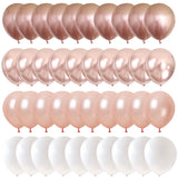 Flyshadow 40pcs Chrome Rose Gold Metallic Latex Balloons Happy Birthday Party Decorations Kids Adult Girl Boy Baby Shower Wedding Supplies