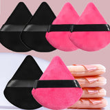 Flyshadow 8Pcs Triangle Velvet Cosmetic Puff Make Up Sponges Wet Dry Use for Face Eye Contouring Shadow Cosmetic Foundation Makeup Tool