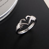 Flyshadow Creative Hand Heart Ring Exquisite Love You Forever Finger Accessories Romantic Couple Jewelry Fashion Wedding Anniversary Gifts