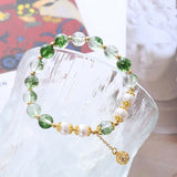 Flyshadow Ethnic Style Retro Green Ghost Beaded Bracelet Women Freshwater Pearl Jewelry for Daily Wear Premium Quality Best Festival Gift