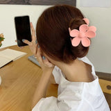 Flyshadow Korean Version of New Flower Hair Grab Back Spoon Matte Ponytail Shark Clip Fashionable Hair Clip New Headwear