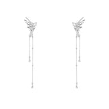 Flyshadow Y2K Fairy Butterfly Tassel Ear Clips Angel Ear Bone Clip Earring Elf Female Hole Cuff Hanging Earring Fashion Jewelry