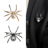 Flyshadow Exaggerated Black White Spider Creative Brooch Men Women Party Clothes Scarf Accessories Pin Brooches Gift