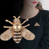 Flyshadow Fashion Crystal Rhinestone Bee Insect Brooch Vintage Enamel Animal Brooch Pin For Women Men Statement Retro Jewelry Accessoreis