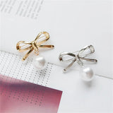 Flyshadow 1PC Elegant Imitation Pearl Pendant Brooch Golden Silver Fixed Straps Anti Slip Pins Women Scarf Sweater Cardigan Jewelry Gift