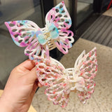 Flyshadow New Extra Large Butterfly Hair Claw Clips Double Hollow Geometric Claw Clip Barrettes for Girls Hair Accessories for Women