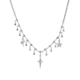 Flyshadow Fashion Chic Cross Crystal Zircon Pendant Tassel Necklace for Women Girls Clavicle Chain Accessories Aesthetic y2k Jewelry