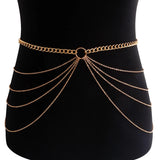 Flyshadow Layered Sexy Bikini Chains Simple Exaggerated U-shaped Tassel Chain Waist Chain Fashion Women Body Jewelry Accessories