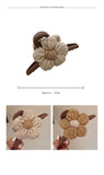 Flyshadow Elegant Retro Woolen Weave Flowers Shark Hair Clip Clamp Fashion Ponytail Crab Claw WOMAN HAIR CLIP ACCESSORI FOR GIRL