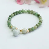 Flyshadow Elegant Jade Bracelet with Oil Treatment Natural A-grade Beaded Jewelry for Women Anime Hand Accessory New Best Christmas Gifts