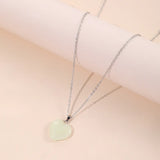 Flyshadow New Simple Luminous Necklace Glowing Night Round Star Heart Pendant Glow In The Dark Necklace for Men Women Hallowen Gifts