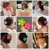 Flyshadow Korean Version of New Flower Hair Grab Back Spoon Matte Ponytail Shark Clip Fashionable Hair Clip New Headwear