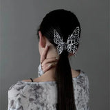 Flyshadow Fashion Metal Butterfly Hairpin Women's New Back Head Plate Hair Clip Large Shark Clip Hair Accessories for Women Creative Gifts