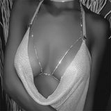 Flyshadow Sexy Bohemia Body Chain Simple Rhinestone Body Chains Belt Crystal Pendant Summer Beach Bikini Belly Jewelry for Women Girl