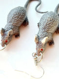 Flyshadow Rat earrings  Rodent earrings   realistic earrings   Halloween horror   scares friends