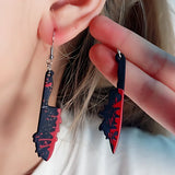 Flyshadow Punk Gothic Terror  Blood Knife Acrylic Drop Earrings For Women Personalized Fashion Halloween Jewelry Gifts Accessories