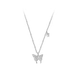 Flyshadow Fashion Women Crystal Zircon Pendant Necklace for Women Girl Crystal Chain Necklace Punk Party Jewelry butterfly necklace