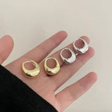 Flyshadow Copper Metal Hoop Earrings for Women Simple Design Exquisite Young Girl Gift Wedding Accessories Beautiful Jewelry