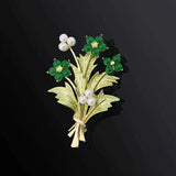 Flyshadow Fashion European And American Exaggerated Atmospheric Rhinestone Bouquet Corsage Personality Trendy Brooch Women