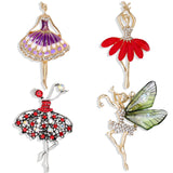 Flyshadow Ladies Exquisite Angel Inlaid Zircon Brooch Alloy Rhinestone Sequin Corsage Butterfly Fairy Wings Brooch Dancer Banquet Gift