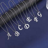 Flyshadow Simple Silver Color 26 Letter Pendant Necklace Unisex A-Z Initials Chokers Fashion Clavicle Chain Jewelry Gift