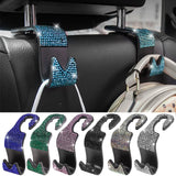 Flyshadow New Arrivals Bling Bling Rhinestone Car Seat Back Hook Auto Back Headrest Mount Storage Holder Car Interior Accessories 1/2Pcs