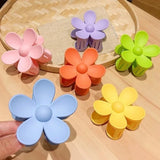 Flyshadow Korean Version of New Flower Hair Grab Back Spoon Matte Ponytail Shark Clip Fashionable Hair Clip New Headwear