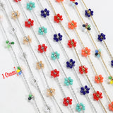 Flyshadow 1Meter Stainless Steel Daisy Flower Dainty Satellite Beaded Chains for Necklace Bracelet Anklets DIY Jewelry Making Supplies