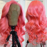 Flyshadow Pink Lace Front Wig Human Hair 13x4 13x6 Hd Lace Frontal Wig Brazilian 613 Colored Body Wave Lace Front Wigs For Black Women