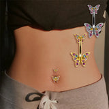 Flyshadow 1PC Trendy Butterfly Pendant Belly Button Rings Sexy Body Piercing Bars Piercings Navel Piercing Gothic Jewelry Wedding Jewelry