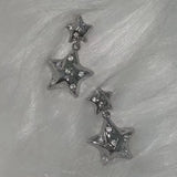 Flyshadow Korean Punk Crystal Star Stud Earrings Shiny Egirl Fashion DIY Earrings for Women Cool Jewelry Y2K Accessories Scary Earrings