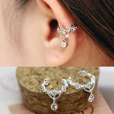 Flyshadow Korean Version of Fashionable Jewelry Is Exquisite Simple Cute Small Without Ear Holes It Is Full of Diamonds Ear Clips Earrings