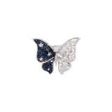 Flyshadow Butterfly Ring For Women Fashion Luxury Blue White Color Crystal Open Ring INS Women Party Ring Rock Jewelry Street Fashion