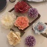 Flyshadow Pink Velvet Flower Women's Hair Clip Exaggerated Korean Fashion Exclusive Luxury Wedding Gift Hair Clip For Ladies Headwear 2024