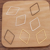 Flyshadow 20pcs Geometric Diamond Shape Charm Gold Color Pendants Bezels Hollow Pressed Charm for Resin Frame Mold DIY Jewelry Making