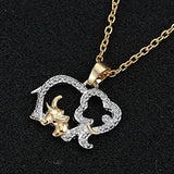 Flyshadow Women Fashion Elephant Shape Pendant Necklace Hot Sale Gold Silver Plated Crystal Animal Mothers Day Accessories for Women Gifts