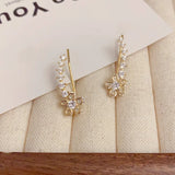 Flyshadow High Grade Zircon Flower Earrings with Fashionable Design for Women Stud Earrings Beautiful Earrings Girls' Party Jewelry