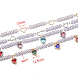 Flyshadow 2Meters 1Meter Love Heart Charms Pendant Imitation Pearl Beads Chains for Necklace Bracelet Jewelry Making DIY Accessories