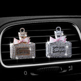 Flyshadow Auto Air Freshener Car Outlet Perfume Clip Bling Car Diamond Bowknot Scent Bottle Car Accessories Interior Accessories Woman