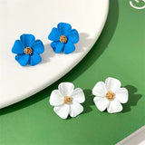 Flyshadow New Spring Summer Flower Earring For Women Cute Girl Y2K Style Jewelry Sweet Peach Blossom Women's Stud Earrings