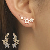 Flyshadow Korean Jewelry for Women Star Ear Climber Tiny Star Stud Earrings for Women Birthday Party Wedding Jewelry Gift Pendientes Y2K