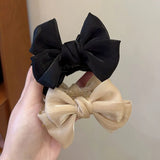 Flyshadow Elegant Hair Pin with Mesh Bow Grip for Female Bun Updo Headdress