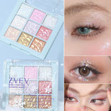 Flyshadow Dream Girl Eyeshadow Palette 9 Colors Snowflake Shimmer Matte Highlights Cool Tone Eye Shadow Korean Make-up Women Cosmetic