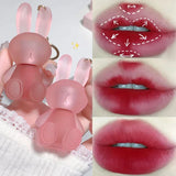 Flyshadow Matte Keychain Lip Gloss Waterproof Non-Stick Cup Long Lasting Moisturizing Cute Rabbit Nude Red Lip Glaze Tint Korean Cosmetics